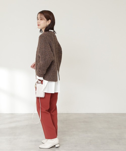 N.(N. Natural Beauty Basic)(エヌエヌナチュラルビューティーベーシック)の「◆ミックスカラーメランジニット(ニット/セーター・レディース・ブラウン/オフホワイト/ブルー・MEDIUM)」の7枚目の写真