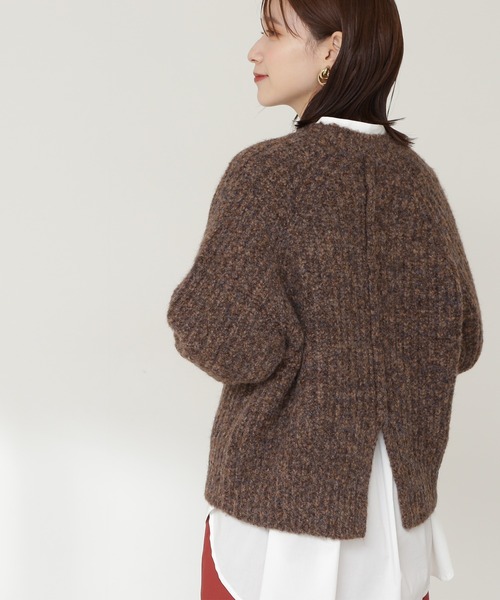 N.(N. Natural Beauty Basic)(エヌエヌナチュラルビューティーベーシック)の「◆ミックスカラーメランジニット(ニット/セーター・レディース・ブラウン/オフホワイト/ブルー・MEDIUM)」の8枚目の写真