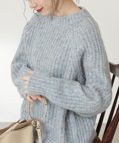 N.(N. Natural Beauty Basic)(エヌエヌナチュラルビューティーベーシック)の「◆ミックスカラーメランジニット(ニット/セーター・レディース・ブラウン/オフホワイト/ブルー・MEDIUM)」の11枚目の写真