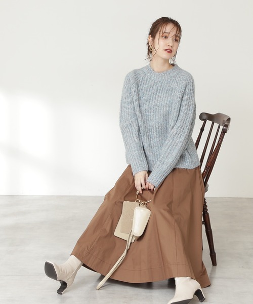 N.(N. Natural Beauty Basic)(エヌエヌナチュラルビューティーベーシック)の「◆ミックスカラーメランジニット(ニット/セーター・レディース・ブラウン/オフホワイト/ブルー・MEDIUM)」の9枚目の写真