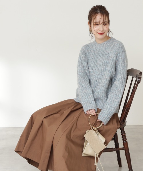 N.(N. Natural Beauty Basic)(エヌエヌナチュラルビューティーベーシック)の「◆ミックスカラーメランジニット(ニット/セーター・レディース・ブラウン/オフホワイト/ブルー・MEDIUM)」の10枚目の写真