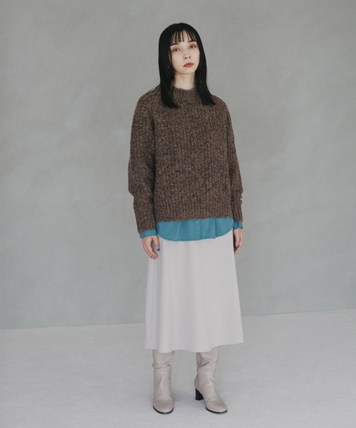 N.(N. Natural Beauty Basic)(エヌエヌナチュラルビューティーベーシック)の「◆ミックスカラーメランジニット(ニット/セーター・レディース・ブラウン/オフホワイト/ブルー・MEDIUM)」の18枚目の写真