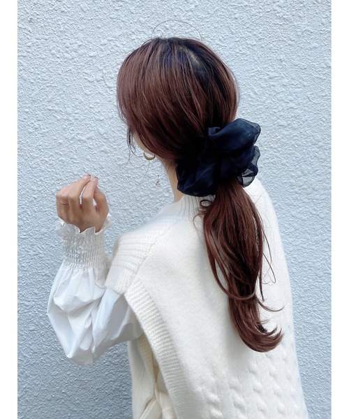 JUMELLE（ジュメロ）の「ビッグシュシュ（シュシュ・レディース・ブラウン/ベージュ/ブラック・FREE）」の5枚目の写真