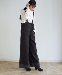 vingtrois | 【vingtrois】ステッチデザインツイルサロペット(サロペット/オーバーオール)