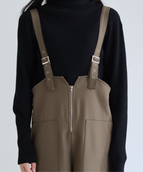 vingtrois（バントロア）の「【vingtrois】ステッチデザインツイルサロペット（サロペット/オーバーオール・レディース・ブラック/ブラウン/グリーン・M）」の14枚目の写真