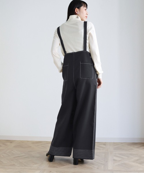 vingtrois（バントロア）の「【vingtrois】ステッチデザインツイルサロペット（サロペット/オーバーオール・レディース・ブラック/ブラウン/グリーン・M）」の19枚目の写真