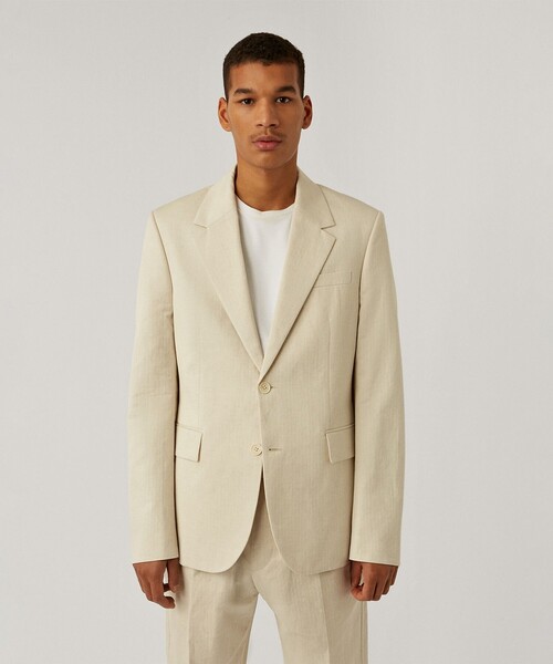 JOSEPH(ジョセフ)の「【GLOBAL LINE】COTTON LINEN DOBBY(テーラードジャケット・メンズ・アイボリー系・46/50/52/48)」の6枚目の写真