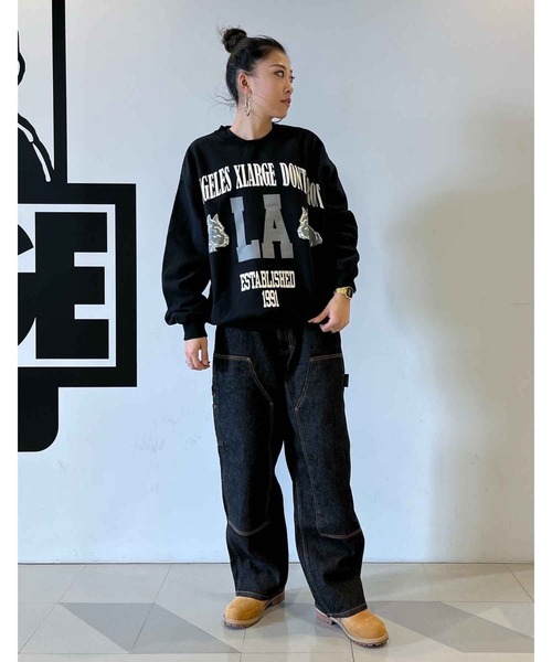 XLARGE（エクストララージ）の「BIG PRINT CREW NECK SWEAT（スウェット・メンズ・ブラック/ネイビー/グリーン・S/M/L/XL）」の21枚目の写真