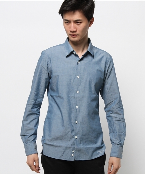 KATHARINE HAMNETT LONDON (キャサリンハムネットロンドン)の「【LAB】 ROPE INDIGO SHUTTLE / LABロープインディゴシャトルシャツ(シャツ/ブラウス・メンズ・ブルー/ネイビー・MEDIUM/SMALL/LARGE)」の3枚目の写真