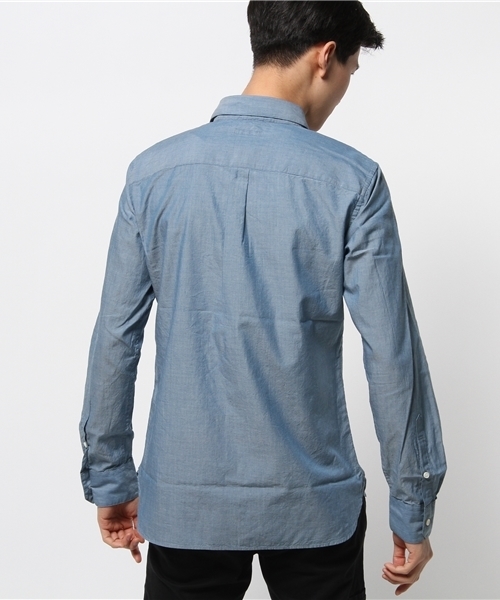 KATHARINE HAMNETT LONDON (キャサリンハムネットロンドン)の「【LAB】 ROPE INDIGO SHUTTLE / LABロープインディゴシャトルシャツ(シャツ/ブラウス・メンズ・ブルー/ネイビー・MEDIUM/SMALL/LARGE)」の5枚目の写真