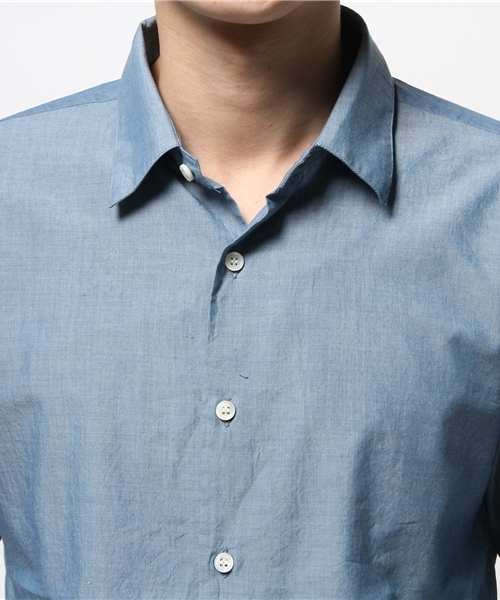 KATHARINE HAMNETT LONDON (キャサリンハムネットロンドン)の「【LAB】 ROPE INDIGO SHUTTLE / LABロープインディゴシャトルシャツ(シャツ/ブラウス・メンズ・ブルー/ネイビー・MEDIUM/SMALL/LARGE)」の6枚目の写真