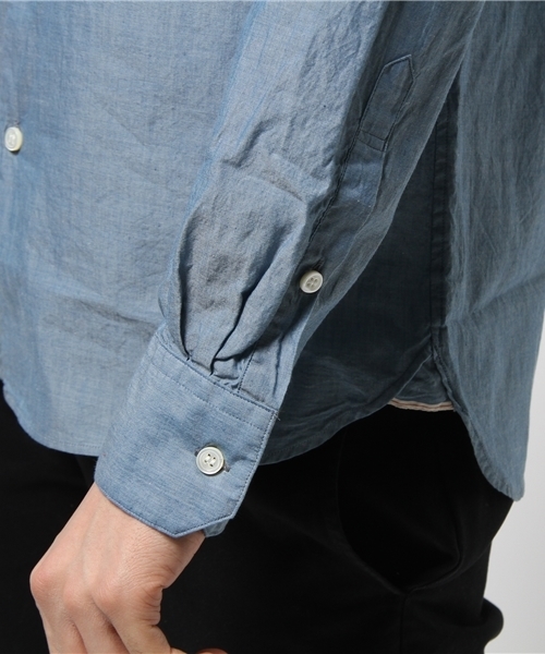 KATHARINE HAMNETT LONDON (キャサリンハムネットロンドン)の「【LAB】 ROPE INDIGO SHUTTLE / LABロープインディゴシャトルシャツ(シャツ/ブラウス・メンズ・ブルー/ネイビー・MEDIUM/SMALL/LARGE)」の7枚目の写真