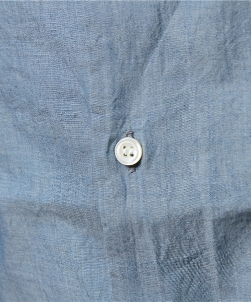 KATHARINE HAMNETT LONDON (キャサリンハムネットロンドン)の「【LAB】 ROPE INDIGO SHUTTLE / LABロープインディゴシャトルシャツ(シャツ/ブラウス・メンズ・ブルー/ネイビー・MEDIUM/SMALL/LARGE)」の9枚目の写真