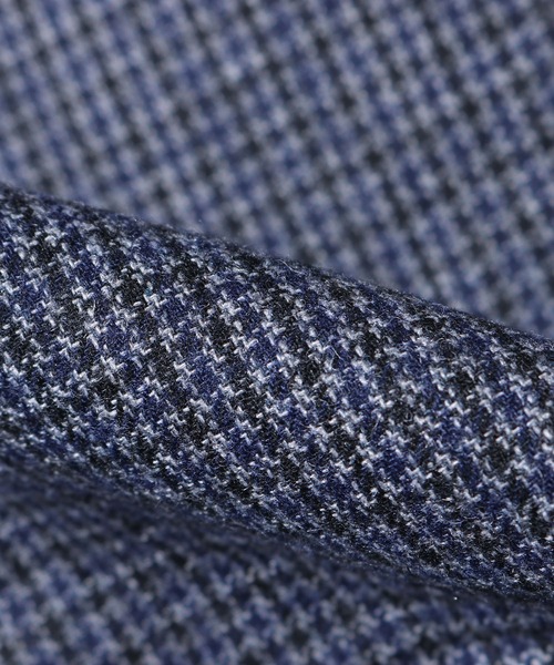 FIVEBROTHER（ファイブブラザー）の「FIVE BROTHER/ファイブブラザー HOUNDSTOOTH ZIP WORK JACKET シャツジャケット ブルゾン クラシック アメカジ（ブルゾン・メンズ・ブラウン/ブルー・M/L）」の4枚目の写真