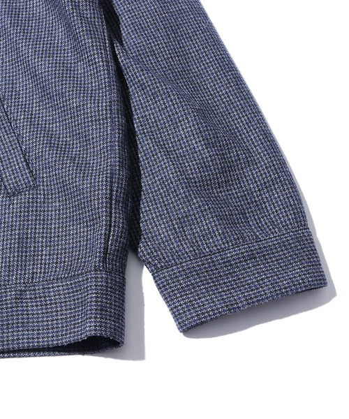 FIVEBROTHER（ファイブブラザー）の「FIVE BROTHER/ファイブブラザー HOUNDSTOOTH ZIP WORK JACKET シャツジャケット ブルゾン クラシック アメカジ（ブルゾン・メンズ・ブラウン/ブルー・M/L）」の6枚目の写真