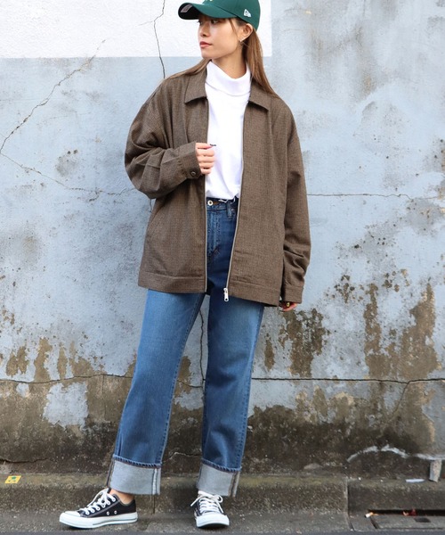 FIVEBROTHER（ファイブブラザー）の「FIVE BROTHER/ファイブブラザー HOUNDSTOOTH ZIP WORK JACKET シャツジャケット ブルゾン クラシック アメカジ（ブルゾン・メンズ・ブラウン/ブルー・M/L）」の16枚目の写真