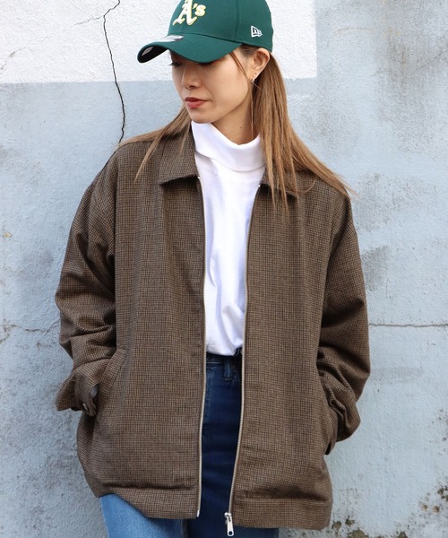 FIVEBROTHER（ファイブブラザー）の「FIVE BROTHER/ファイブブラザー HOUNDSTOOTH ZIP WORK JACKET シャツジャケット ブルゾン クラシック アメカジ（ブルゾン・メンズ・ブラウン/ブルー・M/L）」の13枚目の写真