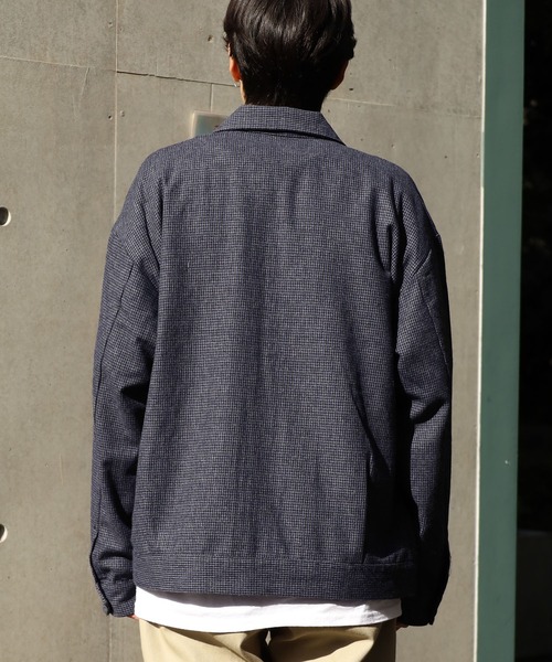 FIVEBROTHER（ファイブブラザー）の「FIVE BROTHER/ファイブブラザー HOUNDSTOOTH ZIP WORK JACKET シャツジャケット ブルゾン クラシック アメカジ（ブルゾン・メンズ・ブラウン/ブルー・M/L）」の10枚目の写真