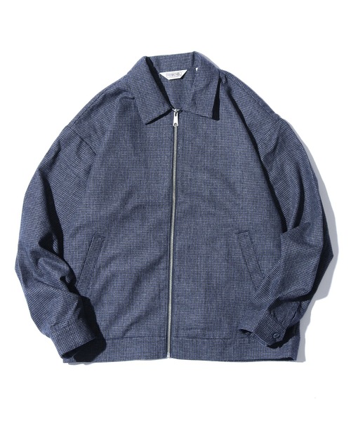 FIVEBROTHER（ファイブブラザー）の「FIVE BROTHER/ファイブブラザー HOUNDSTOOTH ZIP WORK JACKET シャツジャケット ブルゾン クラシック アメカジ（ブルゾン・メンズ・ブラウン/ブルー・M/L）」の11枚目の写真
