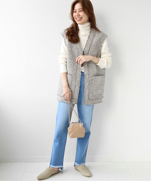 JOURNAL STANDARD relume(ジャーナルスタンダード レリューム)の「コットンツイードベスト◆(その他アウター・レディース・ベージュ・FREE)」の2枚目の写真