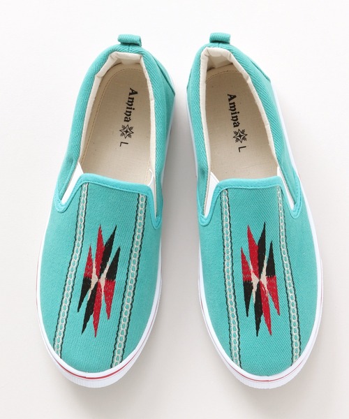 チャイハネ（チャイハネ）の「【チャイハネ】オルテガ刺繍スリッポン（スリッポン・レディース・ホワイト/ブラック/ブラウン/ターコイズブルー・M/L）」の4枚目の写真