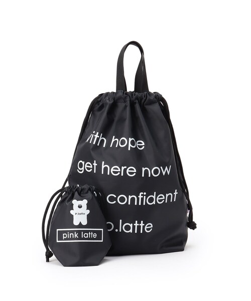 スクールグッズ バイカラーロゴ巾着セット その他小物 Pink Latte ピンクラテ のファッション通販 Zozotown