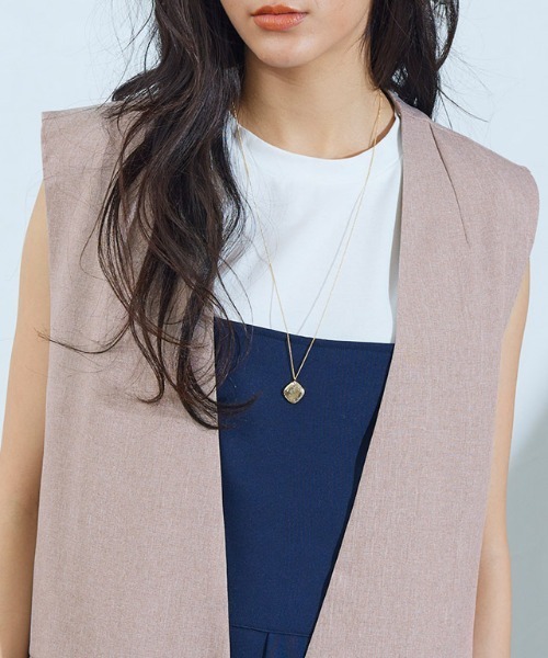 Pierrot（ピエロ）の「リネンライクノーカラージレ（ノーカラージャケット・レディース・ベージュ/ブルー系その他・M/L）」の10枚目の写真