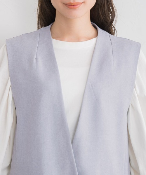 Pierrot（ピエロ）の「リネンライクノーカラージレ（ノーカラージャケット・レディース・ベージュ/ブルー系その他・M/L）」の19枚目の写真