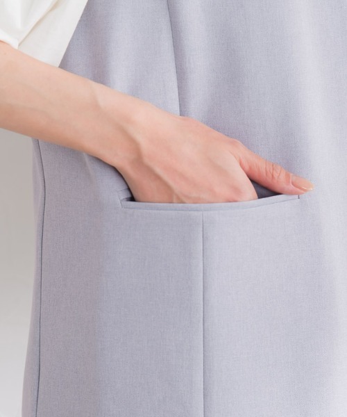 Pierrot（ピエロ）の「リネンライクノーカラージレ（ノーカラージャケット・レディース・ベージュ/ブルー系その他・M/L）」の16枚目の写真