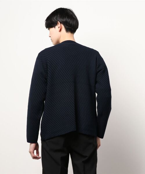 HIDEAWAYS NICOLE（ハイダウェイニコル）の「12GG ニットカーディガン（カーディガン/ボレロ・メンズ・ブラック×グレー/ホワイト×ホワイト/ホワイト×ブラック/ネイビー系・MEDIUM/LARGE）」の6枚目の写真