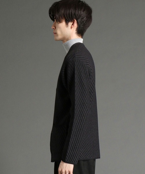 HIDEAWAYS NICOLE（ハイダウェイニコル）の「12GG ニットカーディガン（カーディガン/ボレロ・メンズ・ブラック×グレー/ホワイト×ホワイト/ホワイト×ブラック/ネイビー系・MEDIUM/LARGE）」の15枚目の写真