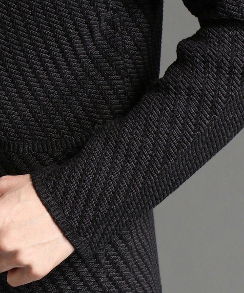 HIDEAWAYS NICOLE（ハイダウェイニコル）の「12GG ニットカーディガン（カーディガン/ボレロ・メンズ・ブラック×グレー/ホワイト×ホワイト/ホワイト×ブラック/ネイビー系・MEDIUM/LARGE）」の5枚目の写真