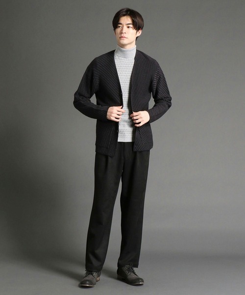 HIDEAWAYS NICOLE（ハイダウェイニコル）の「12GG ニットカーディガン（カーディガン/ボレロ・メンズ・ブラック×グレー/ホワイト×ホワイト/ホワイト×ブラック/ネイビー系・MEDIUM/LARGE）」の16枚目の写真