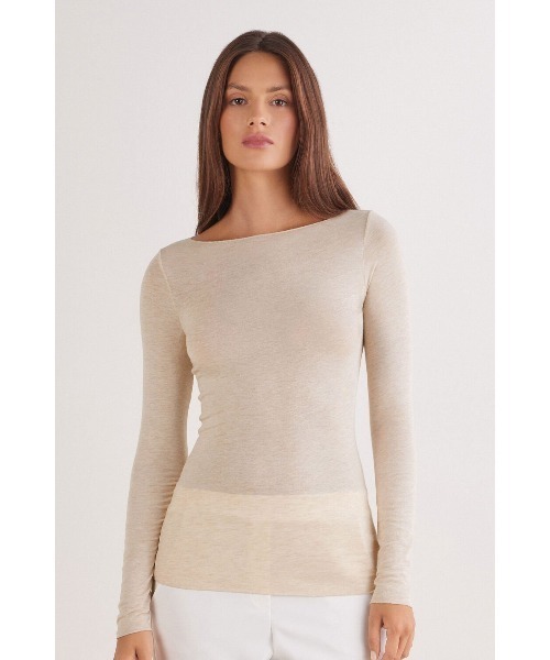 美品✨アパルトモン　 ウールカシミヤニット　ボートネック　ハイネック　デコルテ オフタートルネックカシミアニット 49AV JUNKO SHIMADA｜クロスプラス