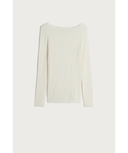 セール】ボートネック モダール カシミヤ ウルトラライト トップス