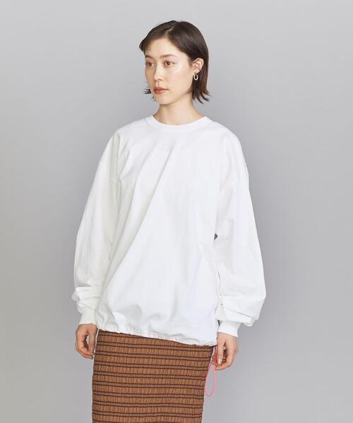 VOTE MAKE NEW CLOTHES（ボートメイクニュークローズ）の「＜VOTE MAKE NEW CLOTHES＞ドローコード ロングスリーブ Tシャツ -ウォッシャブル-（Tシャツ/カットソー・レディース・ホワイト/ブラック・FREE）」の3枚目の写真