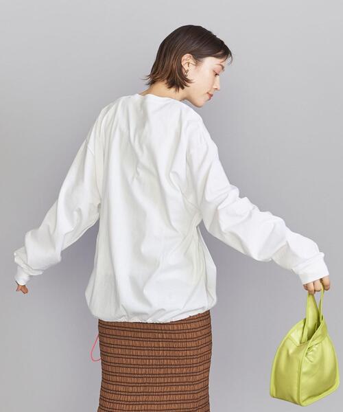 VOTE MAKE NEW CLOTHES（ボートメイクニュークローズ）の「＜VOTE MAKE NEW CLOTHES＞ドローコード ロングスリーブ Tシャツ -ウォッシャブル-（Tシャツ/カットソー・レディース・ホワイト/ブラック・FREE）」の7枚目の写真