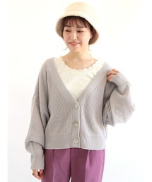 ehka sopo | レースアップVネックカーディガン(カーディガン/ボレロ)