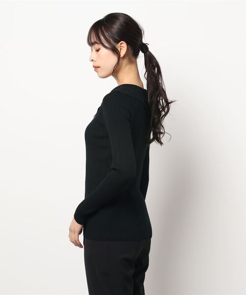 Te chichi（テチチ）の「フラットカラーリブニット（ニット/セーター・レディース・ブラック/ベージュ/グレー・ﾌﾘ-）」の5枚目の写真