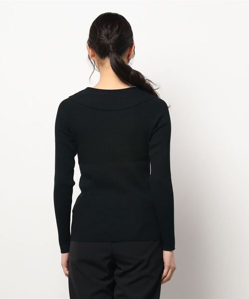 Te chichi（テチチ）の「フラットカラーリブニット（ニット/セーター・レディース・ブラック/ベージュ/グレー・ﾌﾘ-）」の4枚目の写真