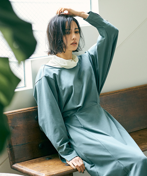 qualite（カリテ）の「2WAYバックリボンワンピース（ワンピース・レディース・チャコールグレー/カーキ/ブルー・36/38）」の2枚目の写真