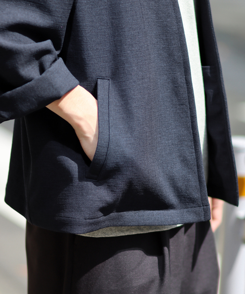 JOURNAL STANDARD（ジャーナルスタンダード）の「【 RIRANCHA(R)】ブッチャー ボタンレス カーディガンジャケット（カーディガン/ボレロ・メンズ・ネイビー/ベージュ/チャコールグレー/ラスタ・SMALL/LARGE/MEDIUM）」の8枚目の写真