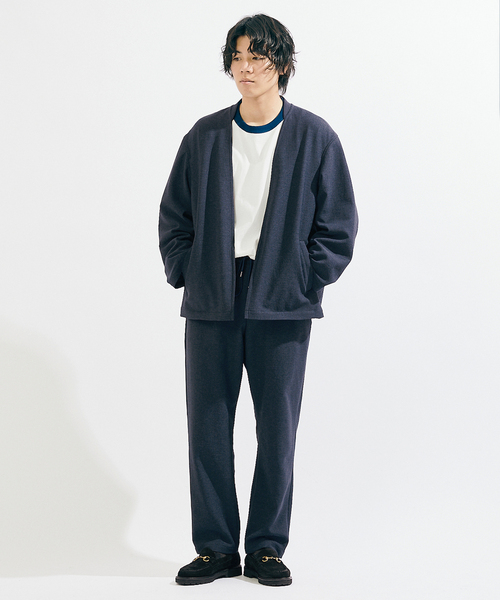 JOURNAL STANDARD（ジャーナルスタンダード）の「【 RIRANCHA(R)】ブッチャー ボタンレス カーディガンジャケット（カーディガン/ボレロ・メンズ・ネイビー/ベージュ/チャコールグレー/ラスタ・SMALL/LARGE/MEDIUM）」の9枚目の写真