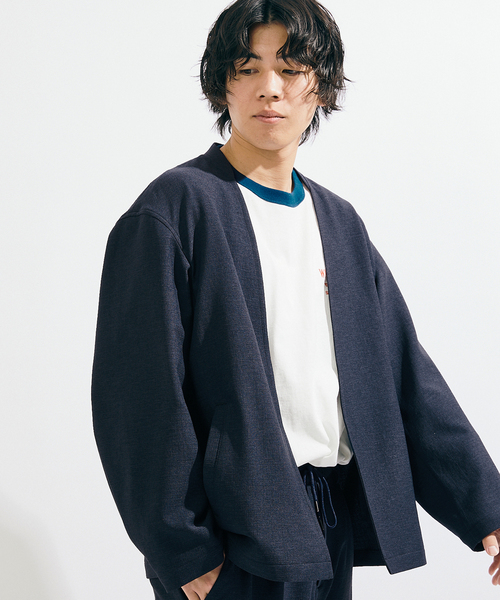 JOURNAL STANDARD（ジャーナルスタンダード）の「【 RIRANCHA(R)】ブッチャー ボタンレス カーディガンジャケット（カーディガン/ボレロ・メンズ・ネイビー/ベージュ/チャコールグレー/ラスタ・SMALL/LARGE/MEDIUM）」の11枚目の写真