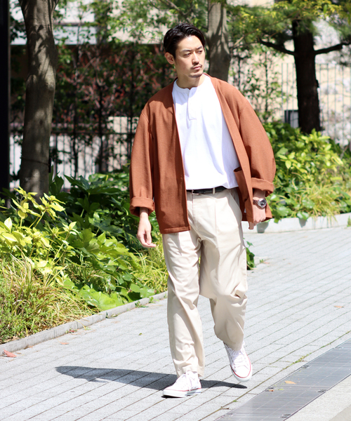 JOURNAL STANDARD（ジャーナルスタンダード）の「【 RIRANCHA(R)】ブッチャー ボタンレス カーディガンジャケット（カーディガン/ボレロ・メンズ・ネイビー/ベージュ/チャコールグレー/ラスタ・SMALL/LARGE/MEDIUM）」の14枚目の写真
