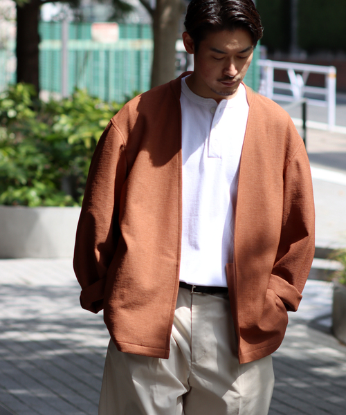 JOURNAL STANDARD（ジャーナルスタンダード）の「【 RIRANCHA(R)】ブッチャー ボタンレス カーディガンジャケット（カーディガン/ボレロ・メンズ・ネイビー/ベージュ/チャコールグレー/ラスタ・SMALL/LARGE/MEDIUM）」の18枚目の写真