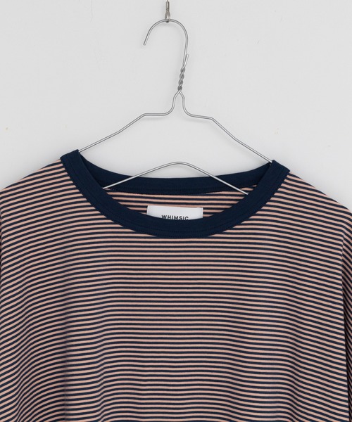 WHIMSIC(ウィムジック)の「【WHIMSIC】マイクロボーダーTシャツ(Tシャツ/カットソー・レディース・ネイビー/ブラウン/モカ/ピンク/グレー/ブルー・FREE)」の19枚目の写真