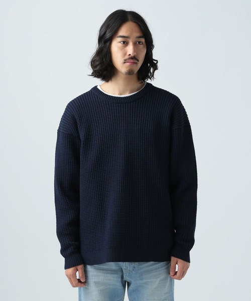 BAYFLOW(ベイフロー)の「7Gワッフルニットプルオーバー(ニット/セーター・メンズ・ベージュ/ネイビー/オフホワイト/ブルー/ピンク・MEDIUM/LARGE)」の10枚目の写真