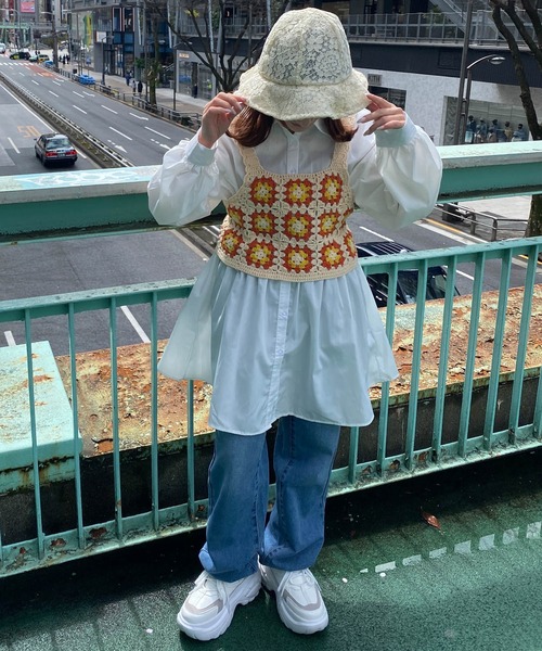 INGNI(イング)の「カラーかぎ針ビスチェ+シャツセット(その他トップス・レディース・オレンジ/ブルー/グリーン・M)」の5枚目の写真