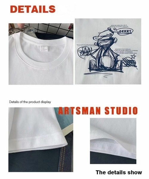 NEW GENTLEMAN(ニュージェントルマン)の「GKKRT オーバーサイズTシャツ(Tシャツ/カットソー・メンズ・ホワイト/ブラック/イエロー・M/L/XL)」の10枚目の写真